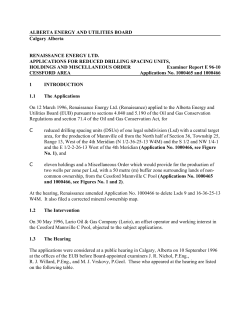 E96-10 Examiner Report: Renaissance Energy