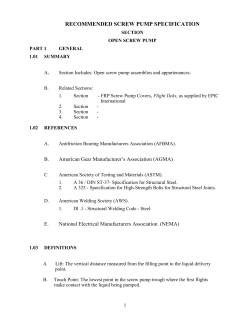 Screw Pump Specification