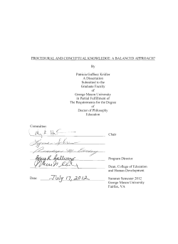 Procedural and Conceptual Knowledge