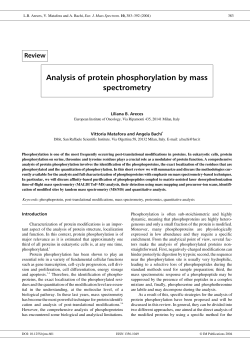 Analysis of protein phosphorylation by mass