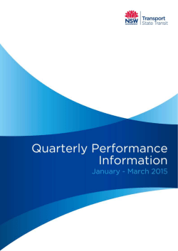 Quarterly Performance Information, January