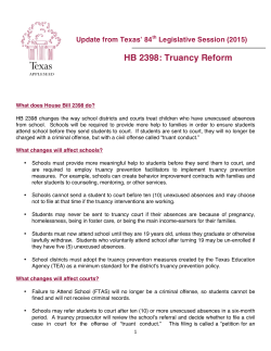 HB 2398, Truancy Reform