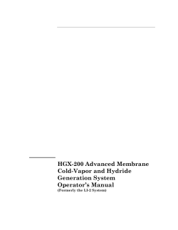 HGX-200 Advanced Membrane Cold-Vapor and Hydride Generation