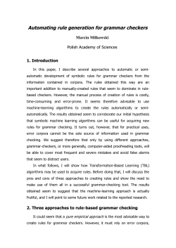 Automating rule generation for grammar checkers