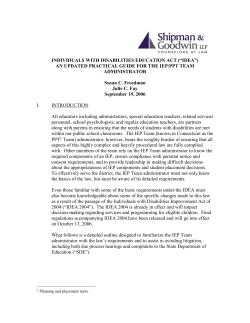 INDIVIDUALS WITH DISABILITIES EDUCATION ACT