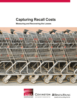 Capturing Recall Costs - Grocery Manufacturers Association