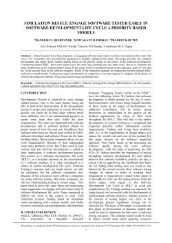 SIMULATION RESULT: ENGAGE SOFTWARE TESTER EARLY IN