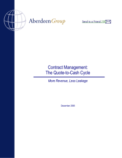 Contract Management: The Quote-to-Cash Cycle