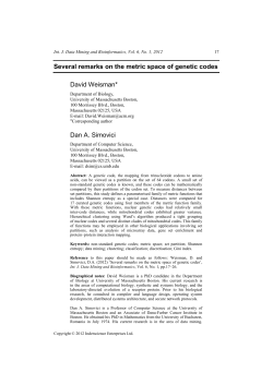 Several remarks on the metric space of genetic codes David