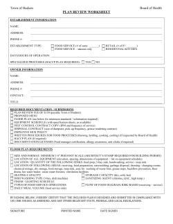 Plan Review Worksheet - Hudson Health Department
