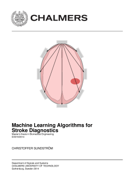 Machine Learning Algorithms for Stroke Diagnostics