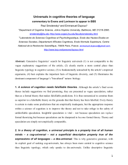 Universals in cognitive theories of language