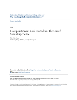 Group Actions in Civil Procedure: The United States Experience