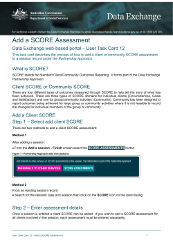 Add a SCORE Assessment