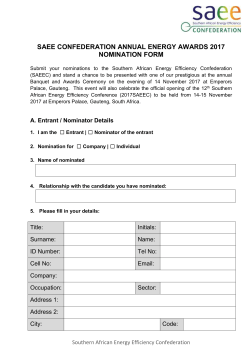 Energy Awards Nomination Form