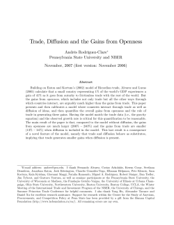 Trade, Diffusion and the Gains from Openness