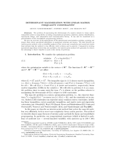 determinant maximization with linear matrix inequality