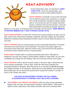 heat advisory - West Windsor Township