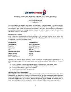 Properly Treat Boiler Water for Efficient, Long