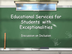 Educational Services for Students with Exceptionalities