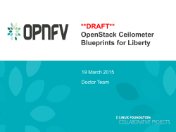 DRAFT** OpenStack Ceilometer Blueprints for Liberty
