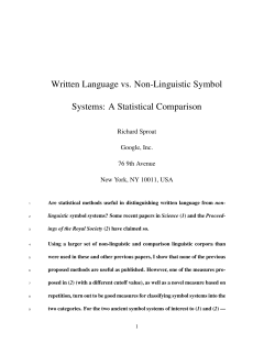 Written Language vs. Non-Linguistic Symbol Systems
