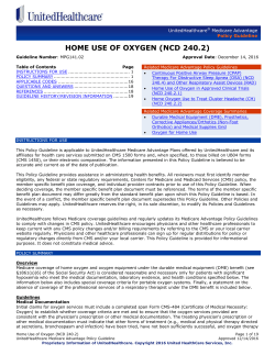 Home Use of Oxygen (NCD 240.2)