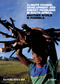 Climate Change, Development and Energy Problems in South Africa