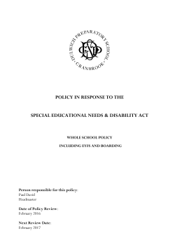The school has set up a Disability Policy Review Committee which