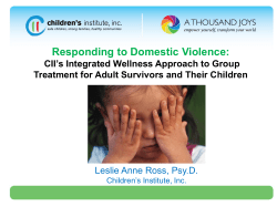 CII`s Integrated Wellness Approach to Group Treatment for Adult