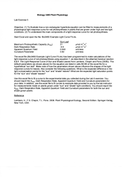 Biology 3460 Plant Physiology Lab Exercise 5