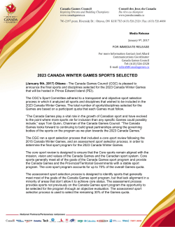 2023 canada winter games sports selected