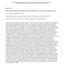 Poster #119 Understanding the Effects of Drought and Nutrient
