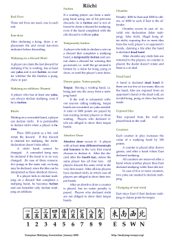 Riichi -- Japanese mahjong - European Mahjong Association