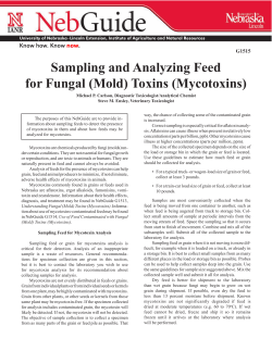 Sampling and Analyzing Feed for Fungal (Mold) Toxins (Mycotoxins)