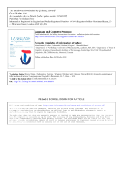 Acoustic correlates of information structure