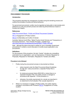 PROCUREMENT PROCEDURE