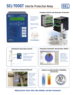 SEL-700GT Intertie Protection Relay