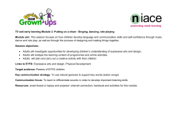 Putting on a show - Singing, dancing, role playing Module aim