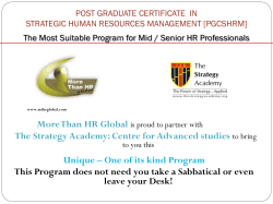 POST GRADUATE CERTIFICATE IN STRATEGIC HUMAN