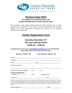 Expo Vendor Registration Form - Greater Westside Board of Trade