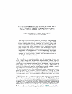 gender differences in cognitive and behavioral steps toward divorce