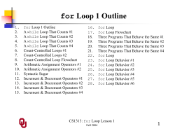 CS1313 For Loop Lesson 1