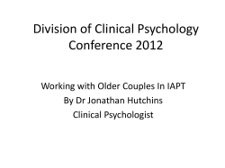 Division of Clinical Psychology Conference 2012