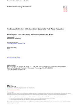 Continuous Cultivation of Photosynthetic Bacteria for