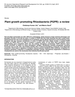Plant growth promoting Rhizobacteria (PGPR): a review