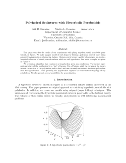 Polyhedral Sculptures with Hyperbolic Paraboloids