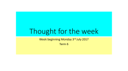 Thought for the week - Priory Community School