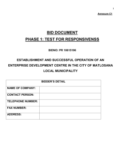 bid document phase 1: test for responsivenss