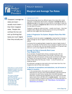 Marginal and Average Tax Rates